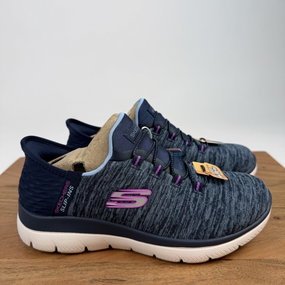 New Womens Skechers Hands Free Slip-Ins Dazzling Haze Comfort Sneakers Size 5 W‎